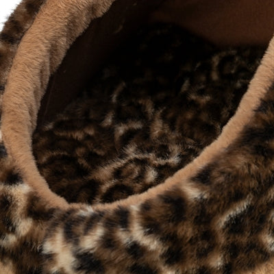 Trixie Katzenkorb Iglu Leo Plüsch Braun / Pantherdruck 35X41X26 Cm