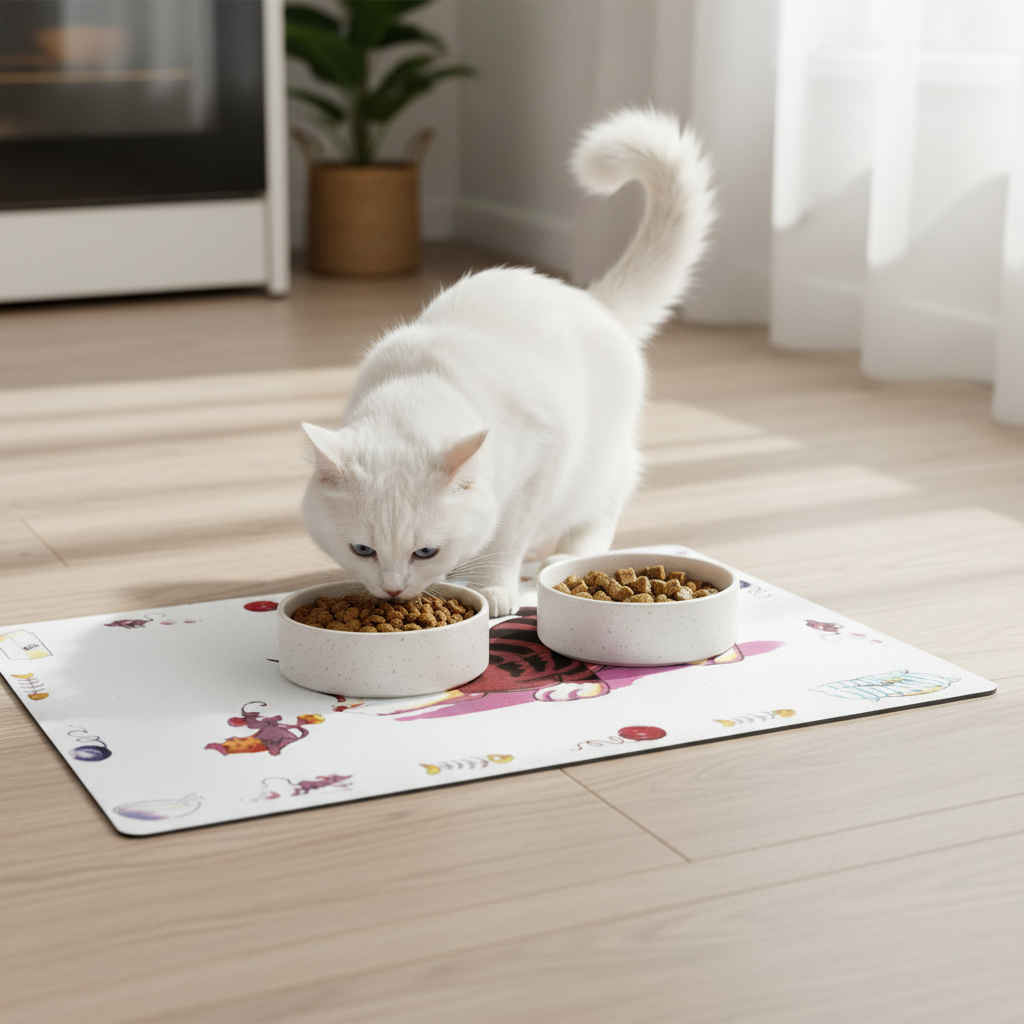 Napfunterlage Comic Katze mit Katze
