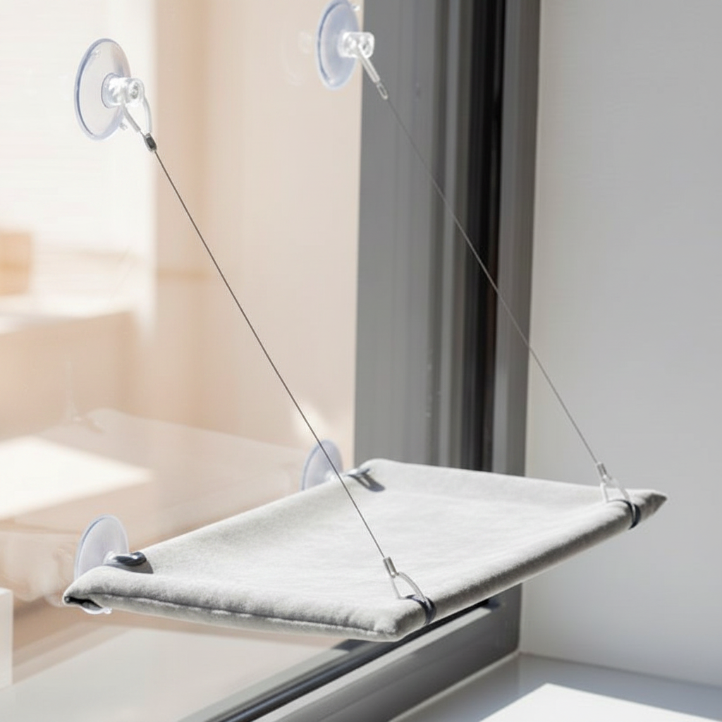 Fenster-Hängematte Grau Produktfoto