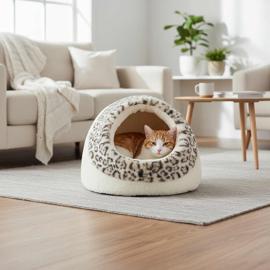 Kuntzy Katzenbett Leo Print mit Katze