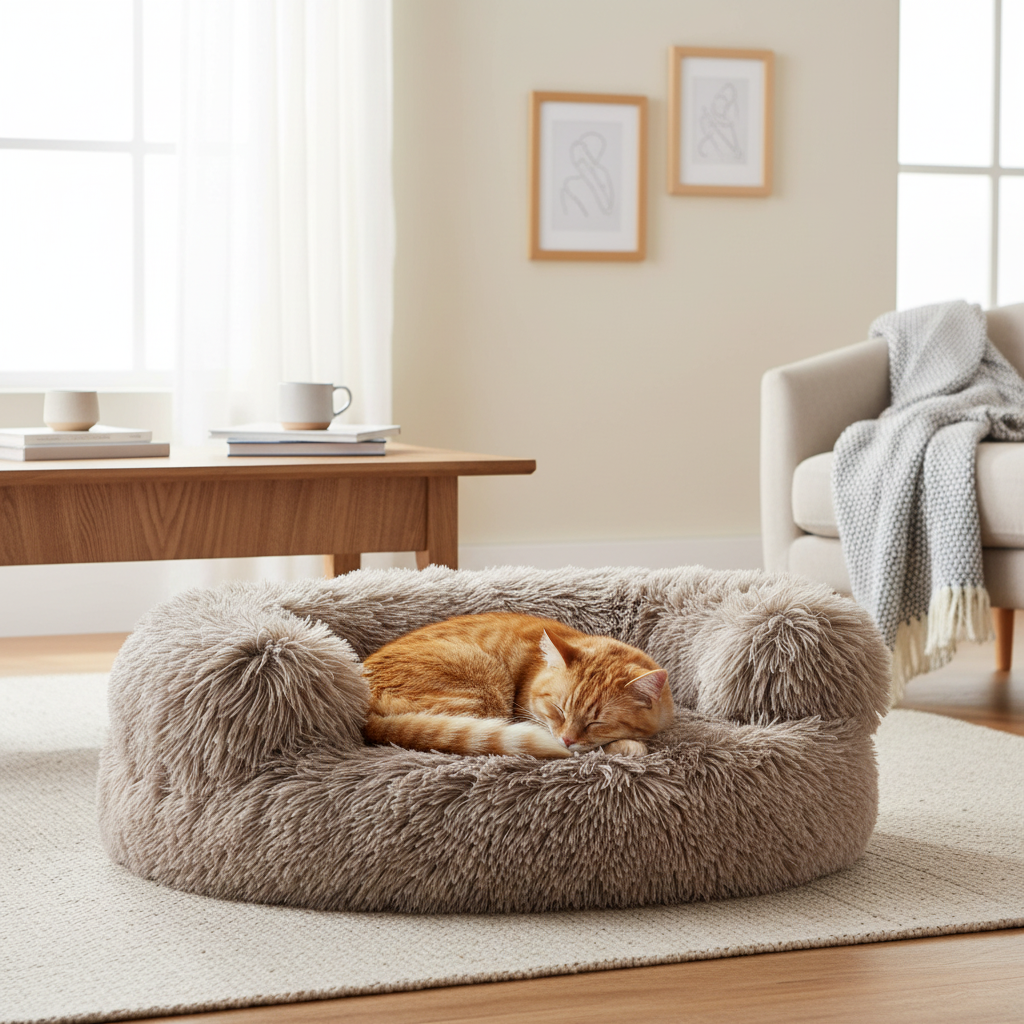 Croci Katzensofa Braun mit Katze