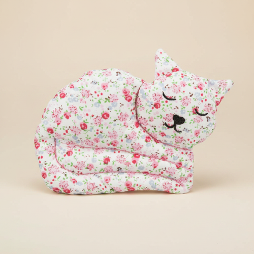 Baldrian Stoffkatze Rosa Rosen